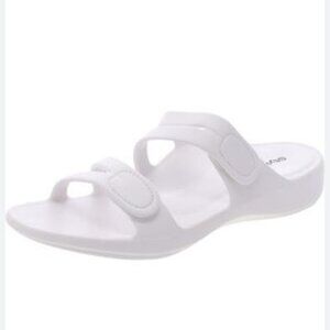 NEW Style & Co Women's 10M White Jessaa Slide Sandals With Adjustable Straps